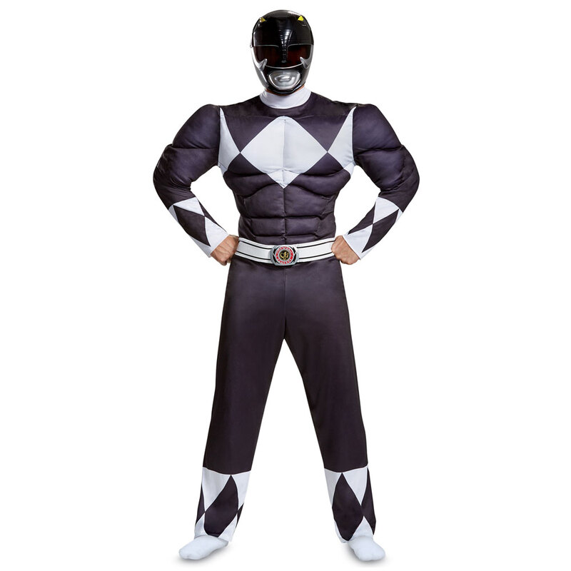 コスプレ 仮装 ブラックレンジャー マッスル クラシック 大人用 XL(42-46) 大きいサイズ 【 コスプレ 衣装 ハロウィン 仮装 コスチューム 大きいサイズ メンズ パワーレンジャー パーティ