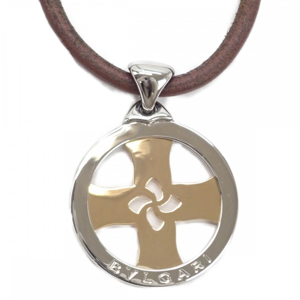 【ABランク】 トンド クロス チョーカー ネックレス K18イエローゴールド ステンレススチール レディース【ISEYA】