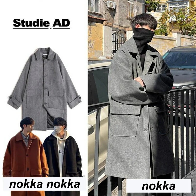 チェスターコート メンズ トレンチコート ビジネスコート ロング丈 ラシャコート 細身スリム