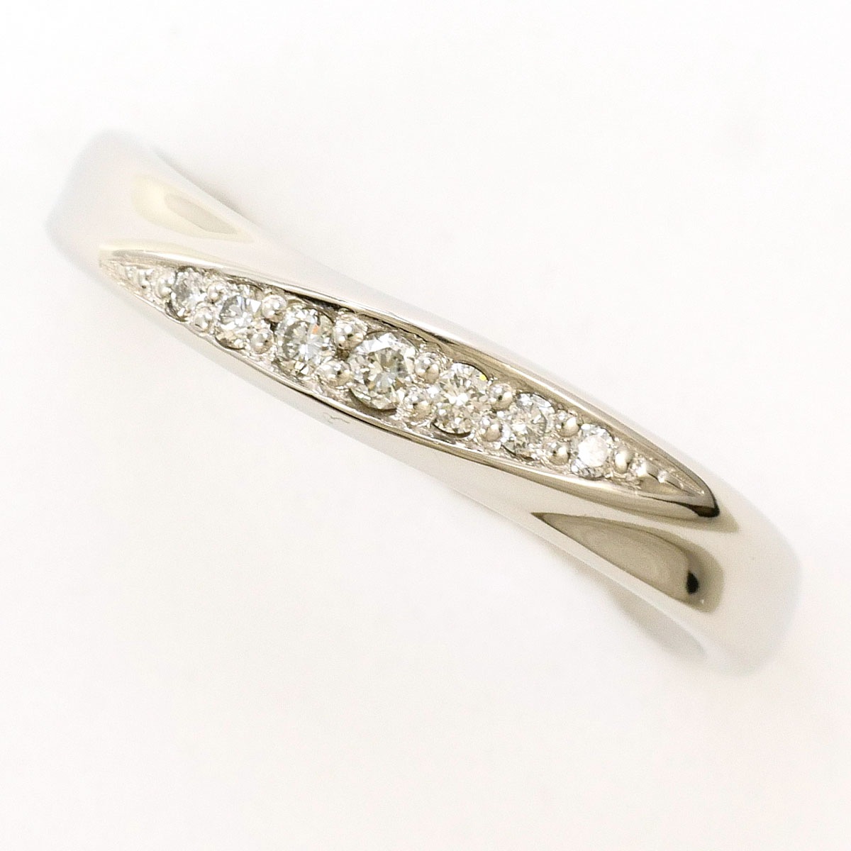 ザキス PT950 プラチナ リング・指輪 9号 ダイヤモンド 0.08ct サファイア 総重量約4.6g 中古
