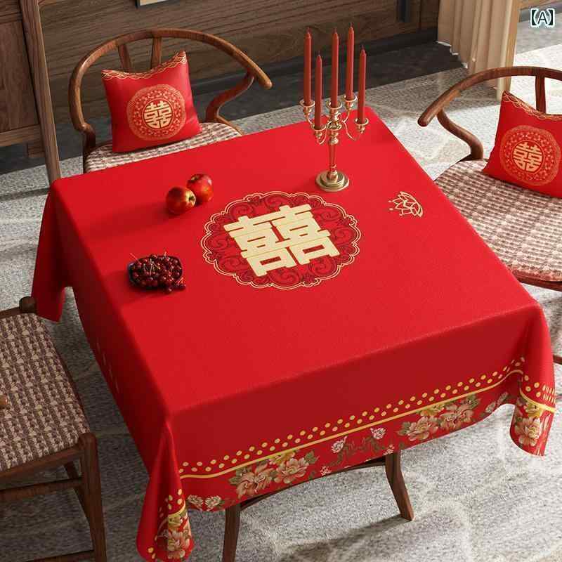 テーブルクロス おしゃれ インテリア ティー コーヒー カバー 家庭 レストラン カフェ 喫茶店 ダイニング 正方形 正方形 結婚式 婚約 パー 赤
