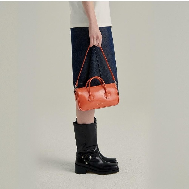 【MARGESHERWOOD】 ZIPPER SMALL : TANGERINE CRINKLE