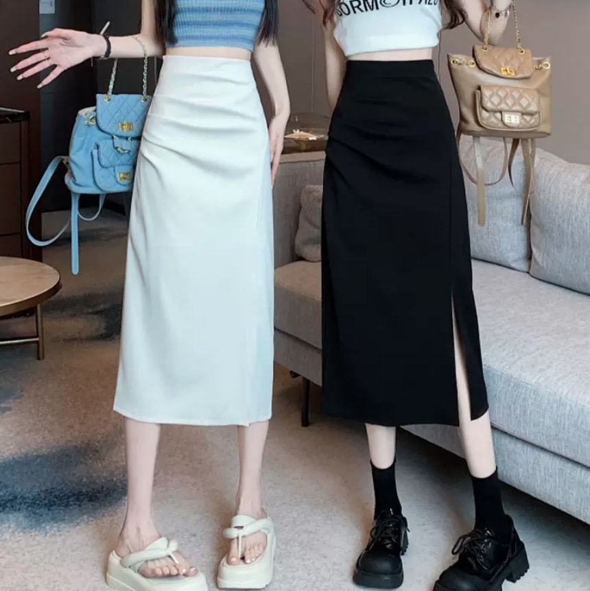 Aラインスカート スカート 膝下 ミモレ ミモレ丈 スリム タイト 細身 かわいい 大人可愛い きれいめ シンプル カジュアル 大人 上品 おしゃれ お洒落 かっこいい レトロ 大人女子 こなれ感