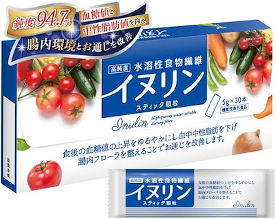 他サイト： イヌリン パウダー スティックタイプ 水溶性 食物繊維 機能性表示食品 顆粒5gx30包 1ヶ月分持ち運びに便利(スティック5gx30)の商品画像