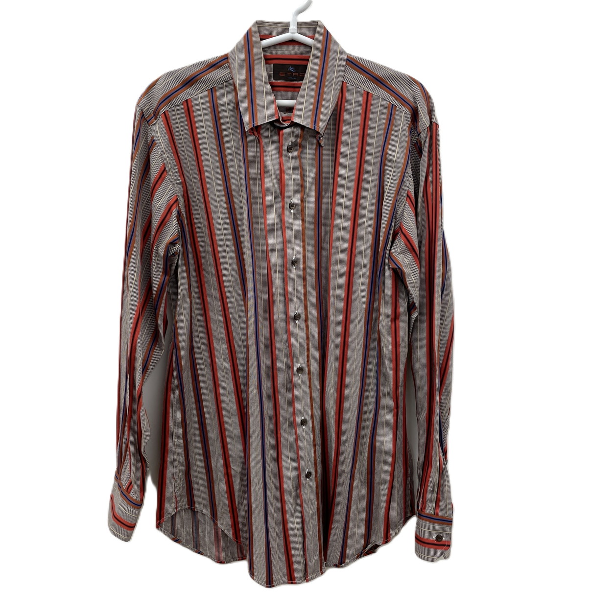 長袖シャツ エトロ ETRO 42 ストライク柄 コットン100%