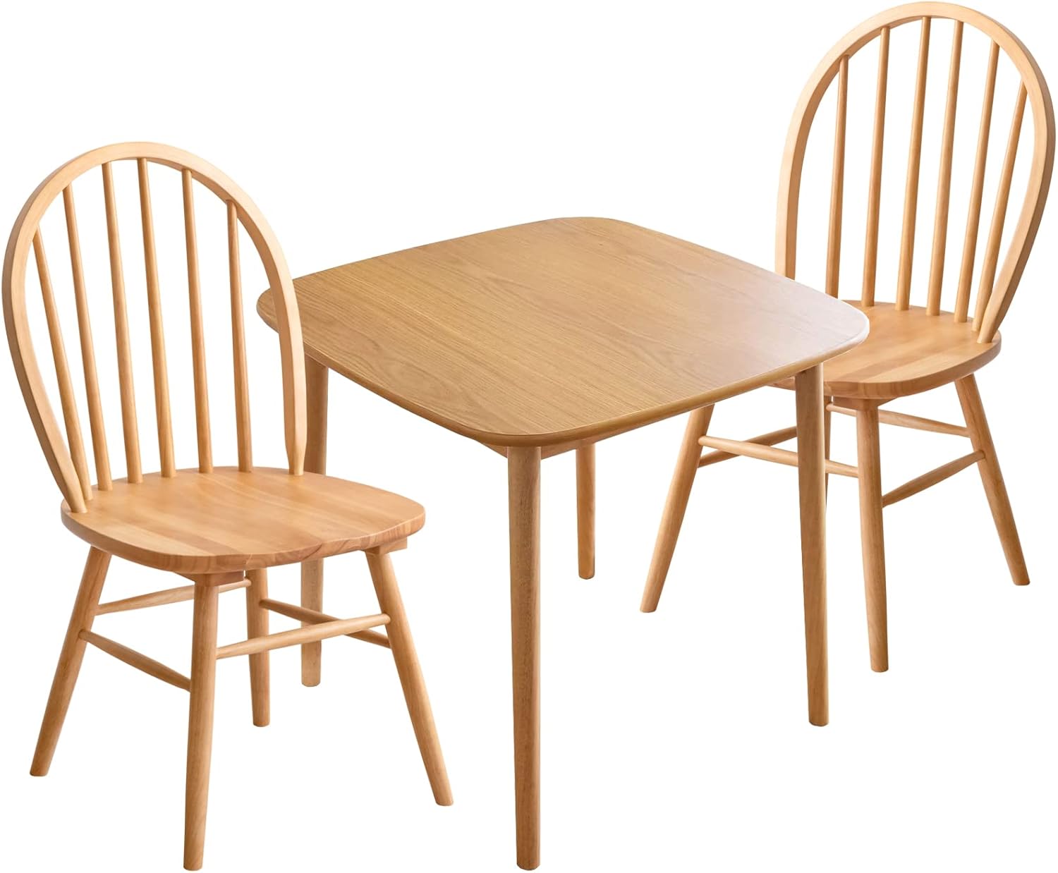 Dining Set, For 2 People, 3 Pieces, 2.9 x 3.0 inches (75 x 75 cm), Dining Table, Windsor Chair, Natu