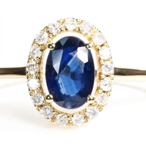 天然石 ダイヤモンド サファイア リング 指輪 刻印有 数量限定 18金 YG 74