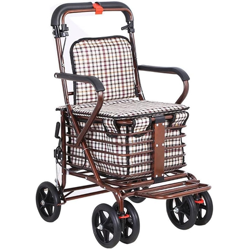 Qoo10] AORTD シルバーカー 座れる 折りたたみ ショッ : 日用品雑貨