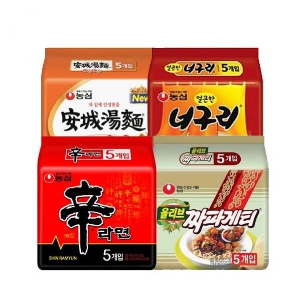 辛ラーメン+ チャパゲティ+ アンソンタンミョン+ タヌキ10袋ずつ（計40袋