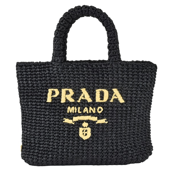 PRADA プラダ SMALL CROCKET TOTE BAG/ラフィア風 かごバッグ トートバッグ/1BG422 2C2T F0ES7