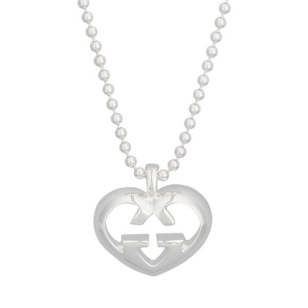 GUCCI 246487-J8400-8106 Interlocking G グッチ インターロッキングG ハート モチーフ ネックレス シルバー925 シルバー