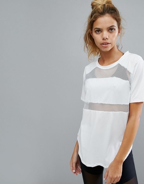 Varley レディース スポーツウェア カジュアル 送料無料 White Mesh Insert Tee In White 10,452円