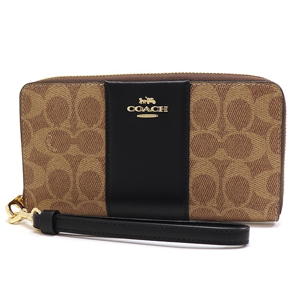 長財布 レディース Wallet ラウンドファスナー タン×ブラック CW947 IMQRX ギフトラッピング無料 16,259円