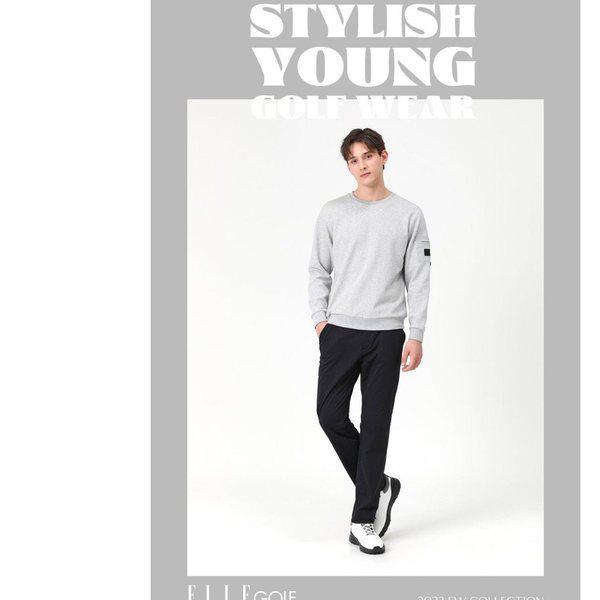 男性斜線ヨコ配色パンツ 6J71651 ホワイト,ブラック04_CC