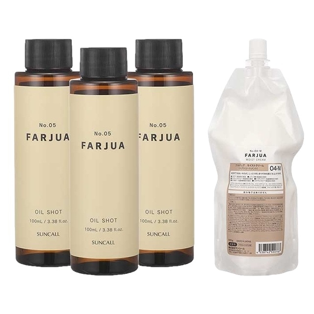 サンコール ファルジュア オイルショット 100ml×3 レフィルとファルジュア モイストクリーム 500g レフィルのセット