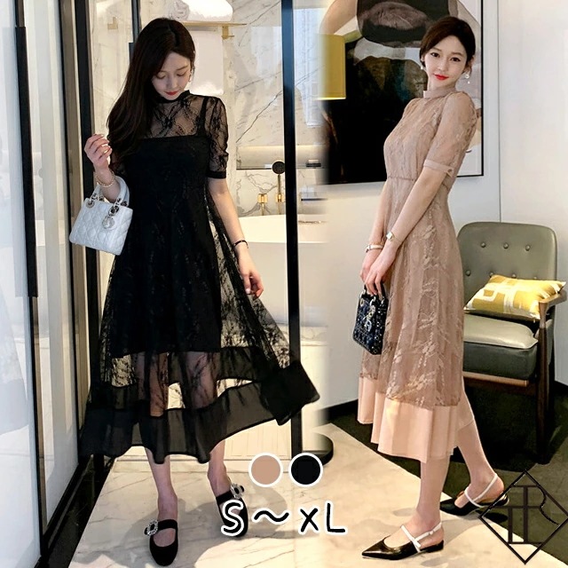 【即納】パーティードレス 結婚式 ドレス ワンピース ドレス 大きいサイズ フォーマル 二次会ドレス ハイネック 同窓会 お呼ばれ ワンピース レディース 大きいサイズ ひざ丈 エレガント フォーマル