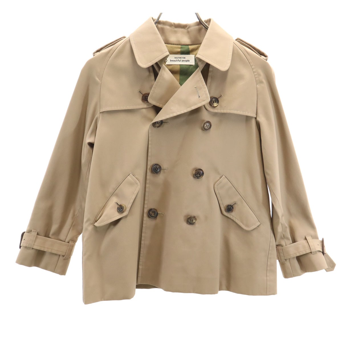 ROUTINE FOR beautiful people ルーティーン フォー ビューティフル ピープル 日本製 トレンチ ジャケット 140 ベージュブラウン キッズ 古着