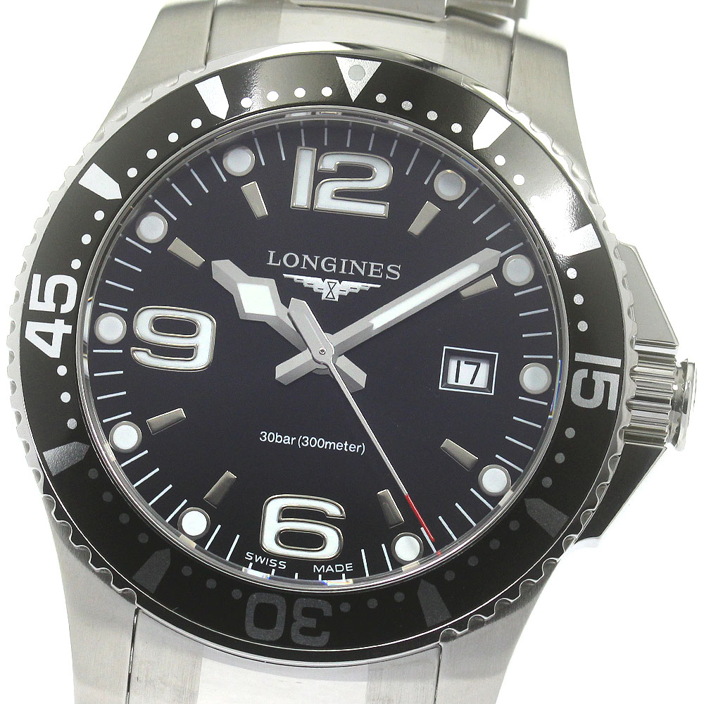 ロンジン LONGINES L3.730.4 ハイドロコンクエスト デイト クォーツ メンズ 美品 箱・保証書付き_861767【中古】