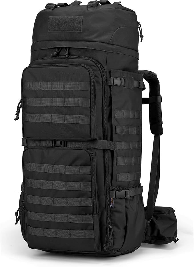 [マーディングトップ] 75L ミリタリー バックパック 大容量 登山 リュック タクティカル バッグ MOLLE 軍用 リュックサック キャンプ トレッキング 旅行 防災 レインカバー付き