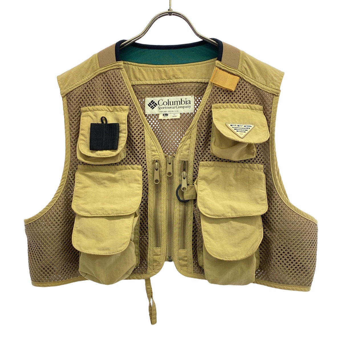 90s オールド フィッシング ベスト LL ベージュ アウトドア FM1400 PFG メンズ 古着