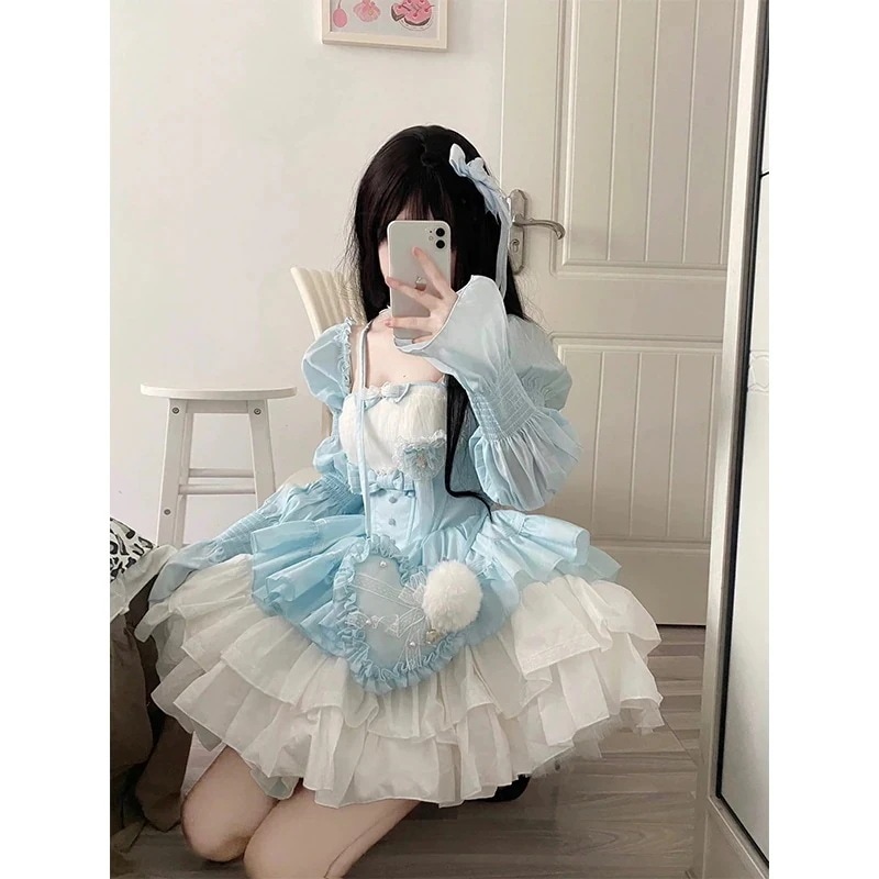 bai Xuejiの超妖精と美しいサスペンダードレスレディース春夏ウエスト痩身リトルドレスプリンセスドレス