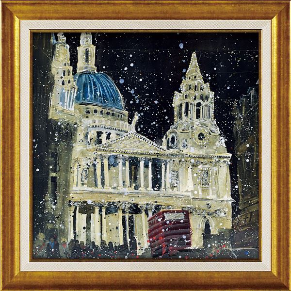 ユーパワー スーザン/ブラウン ～ラインストーンデコ～ Gel加工 アートフレーム 「セントポール大聖堂 ロンドン」