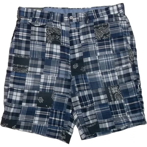 LA直輸入 ラルフ メンズ ショーツ マドラス パッチワーク ショーツ ハーフパンツ ブルー 164