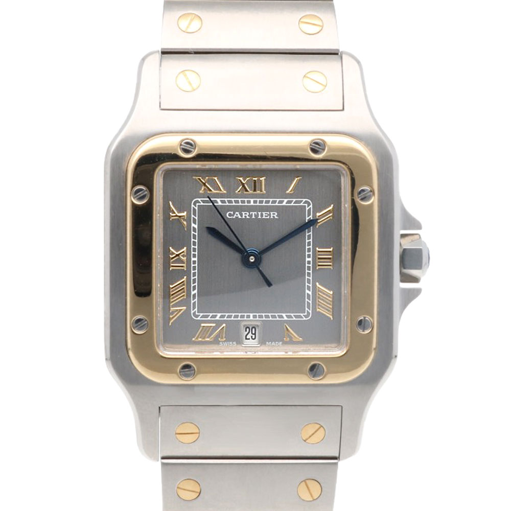 カルティエ サントスガルベ LM 腕時計 ステンレススチール 187901 クオーツ 磨き直し済 1年保証 CARTIER 中古 美品