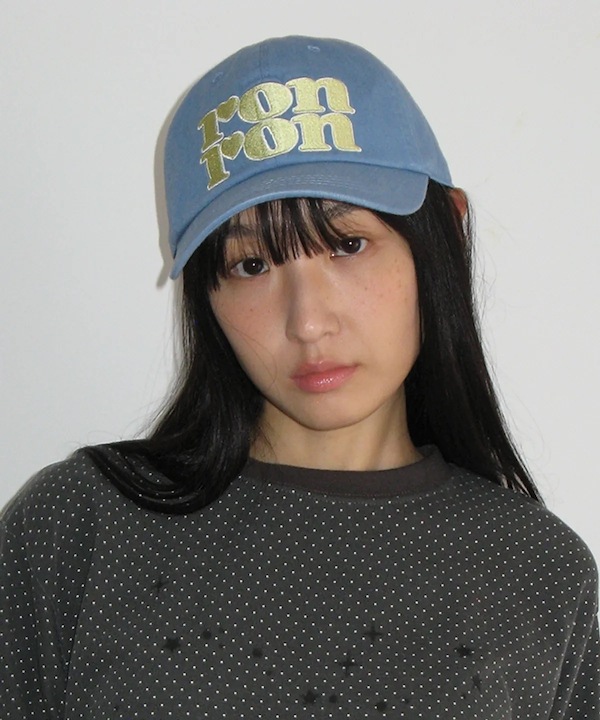韓国 人気 [RONRON] LOGO BALL CAP ロゴ ボール キャップ 韓国RONRON ロンロン】HEART RIBBON BALL CAP (RONRON/キャップ