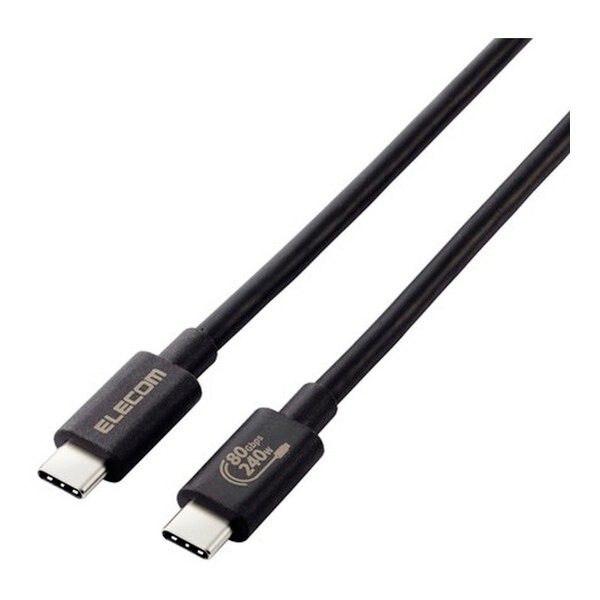USB4-V2CCE10NBK ブラック TypeCケーブル (C to C) 1m 充電/データ転送 PD EPR 240W 超高速充電 5A USB4 メーカー直送