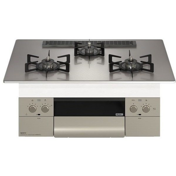 ビルトインガスコンロ プロパンガス用 3口 両側強火力 75cmタイプ N3WU2PWASKSTEC-LP Orche S-FLAT