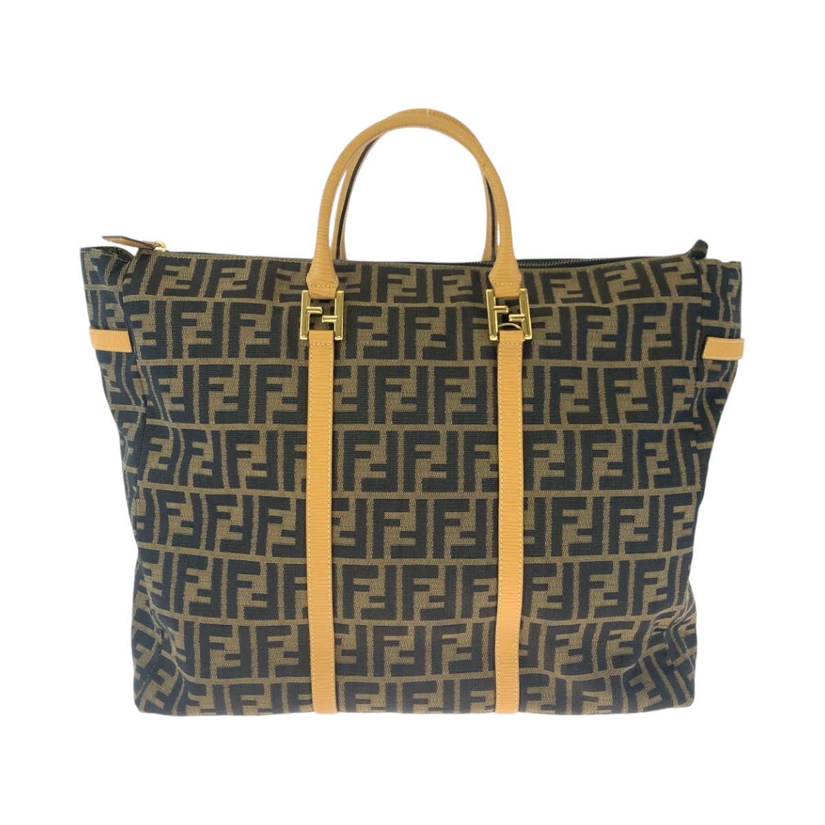 美品 ズッカ柄 ブラウン ゴールド金具 キャンバス トートバッグ ハンドバッグ レディース 411126