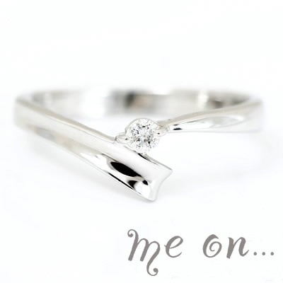 me on... このウェービングが 細指効果の秘密 幸せいっぱい天然ダイヤモンド 004ct ピンキーリング 発送目安：２３週間
