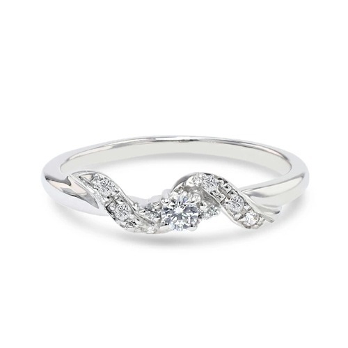 ハートキューピッドリング SV925 キュービックジルコニア ハーフエタニティ プラチナ仕上げ