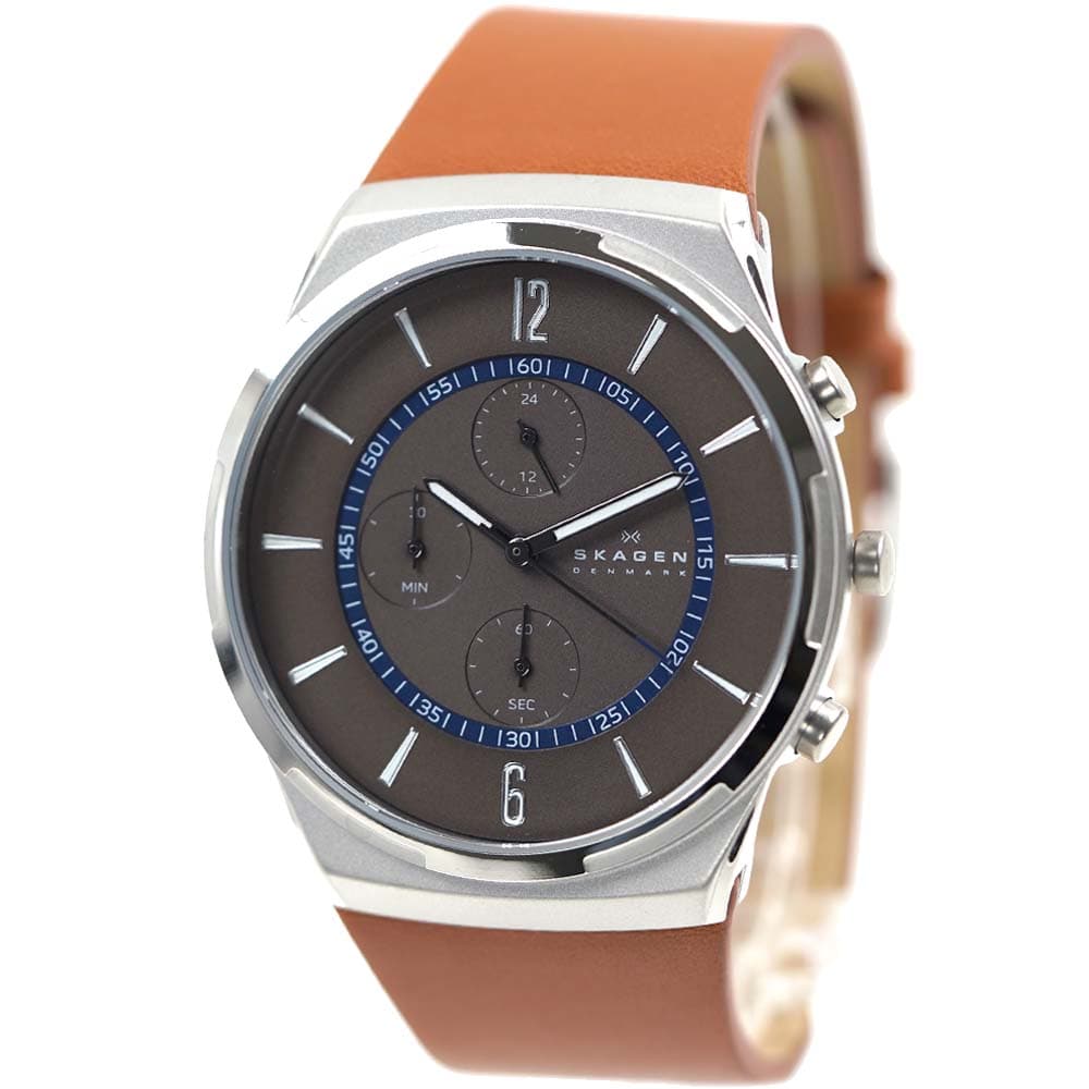 スカーゲン SKAGEN 腕時計 メンズ クロノグラフ レザーベルト SKW6805