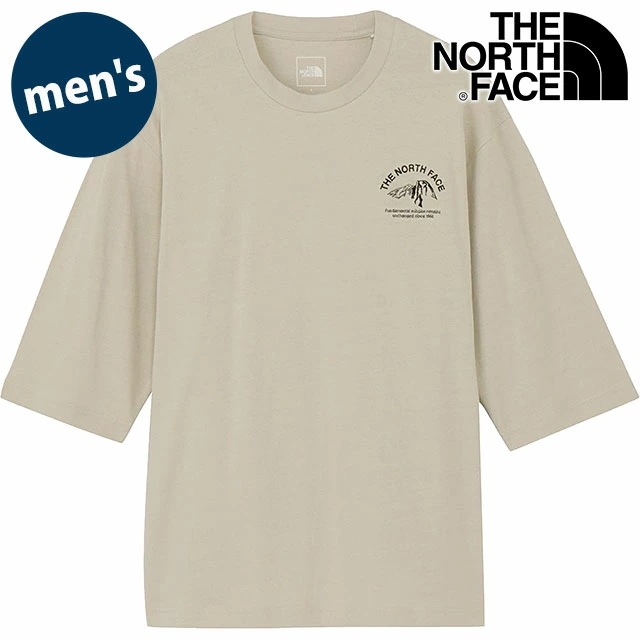 メール便 クォータースリーブワンポイントロゴティー [NT32537-FI] メンズ TNF アウトドア トップス 半袖Tシャツ フォッシルアイボリー 正規取扱店