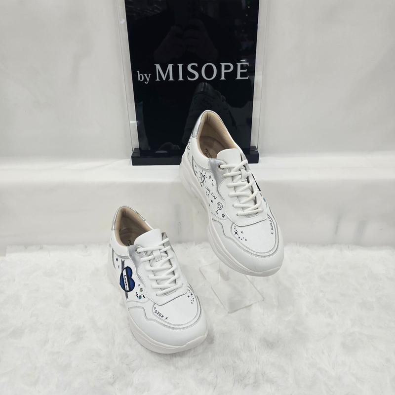 By 女性 シンプル グラフィック スニーカー 112HT430SI001 WHITE 2 JJ