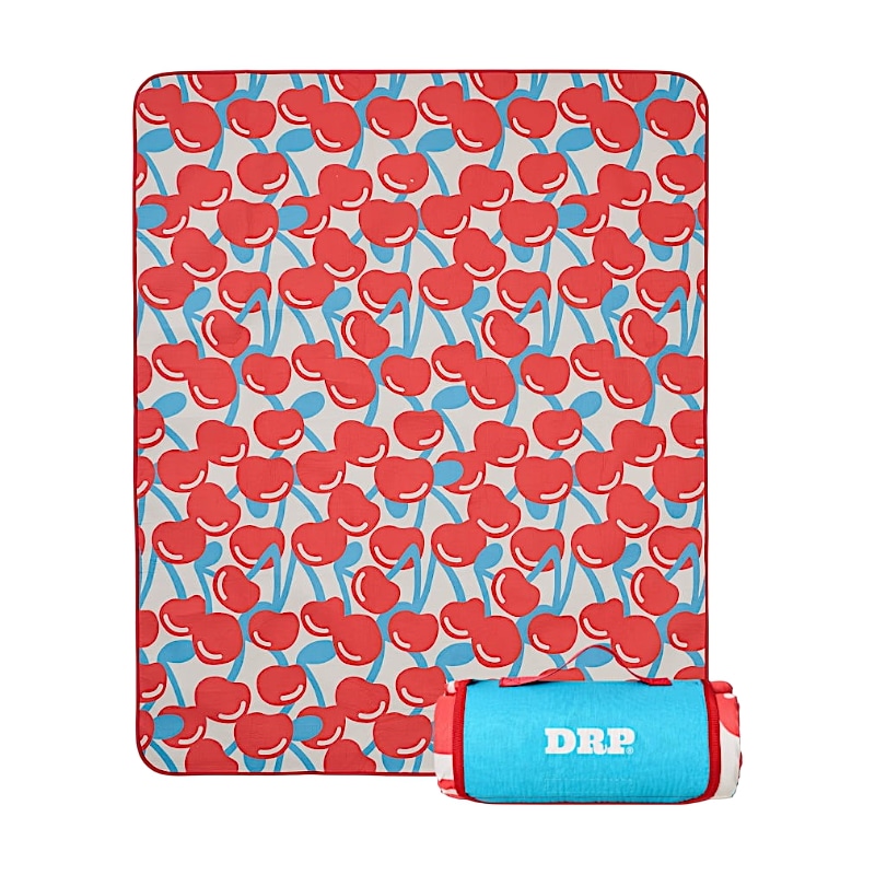 ピクニックマット PICK MY CHERRY_190x155cm キュートマット カラフルマット ポップカラー 春ピクニック 韓国雑貨 韓国トレンド K雑貨