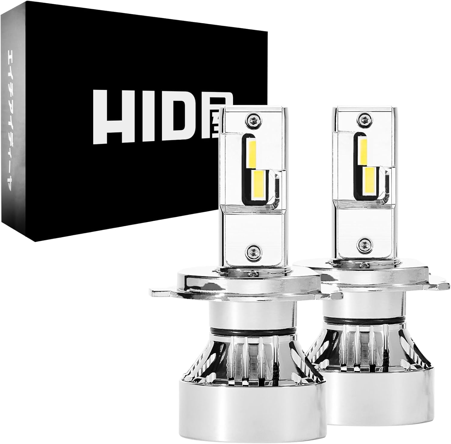 HID屋 H4 LED ヘッドライト 49600cd(カンデラ) 爆光 ホワイト 車検対応 12V 24V 2本1セット Mシリーズ プレミアム