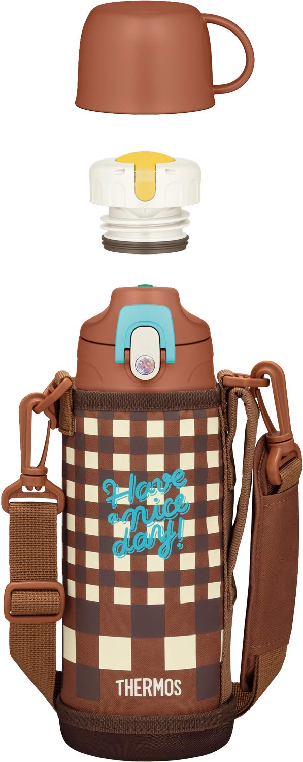 サーモス 水筒 真空断熱2ウェイボトル 0.8L/0.83L ブラウンチェック FJJ-800WF BWC
