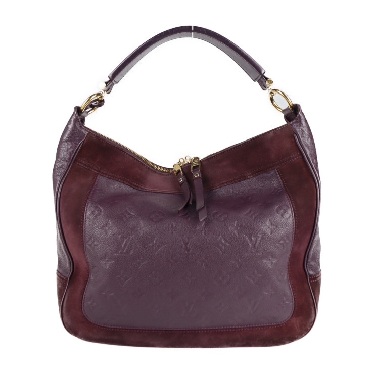 美品 LOUIS VUITTON ルイ ヴィトン ショルダーバッグ M40583 オダシューズPM モノグラムアンプラント レザー スウェード オーブ パープル系 2WAY ハ【本物保証】