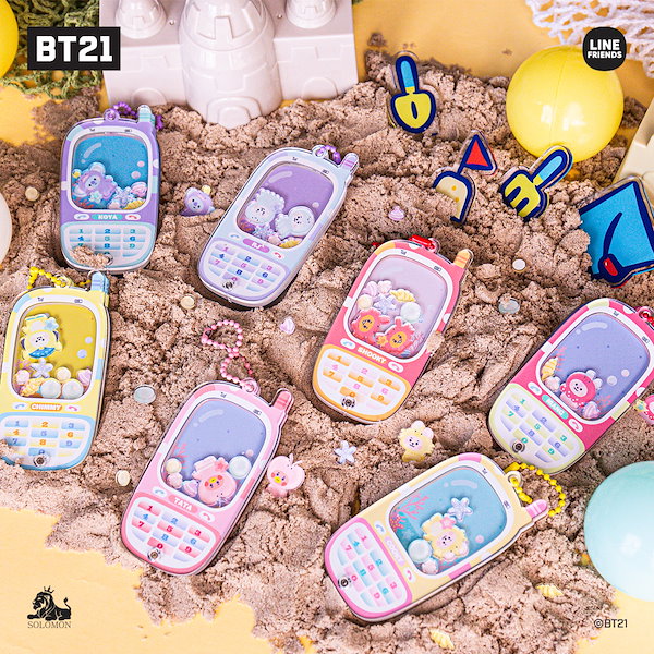 Qoo10] BT21 【BT 21 シャカシャカガラケーキーリ