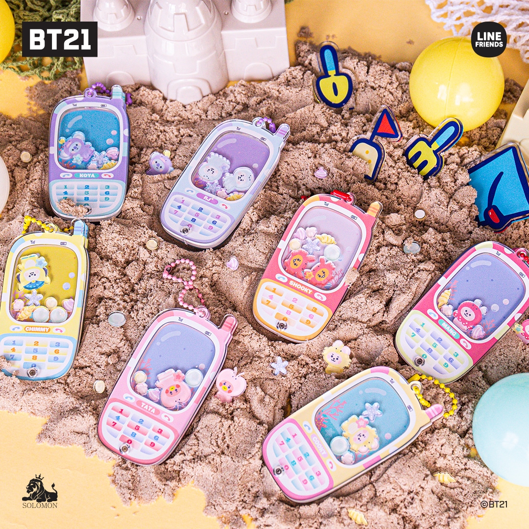 Qoo10] BT21 【BT 21 シャカシャカガラケーキーリ