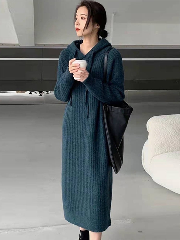 フレンチインナーニットジャンパーボトムドレス子供2023新しいシーズンセーターロングドレスシニア