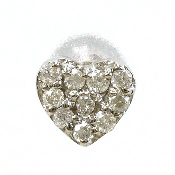 K18 18金 WG ホワイトゴールド ピアス(片耳) ダイヤ 0.10 ジュエリー 中古