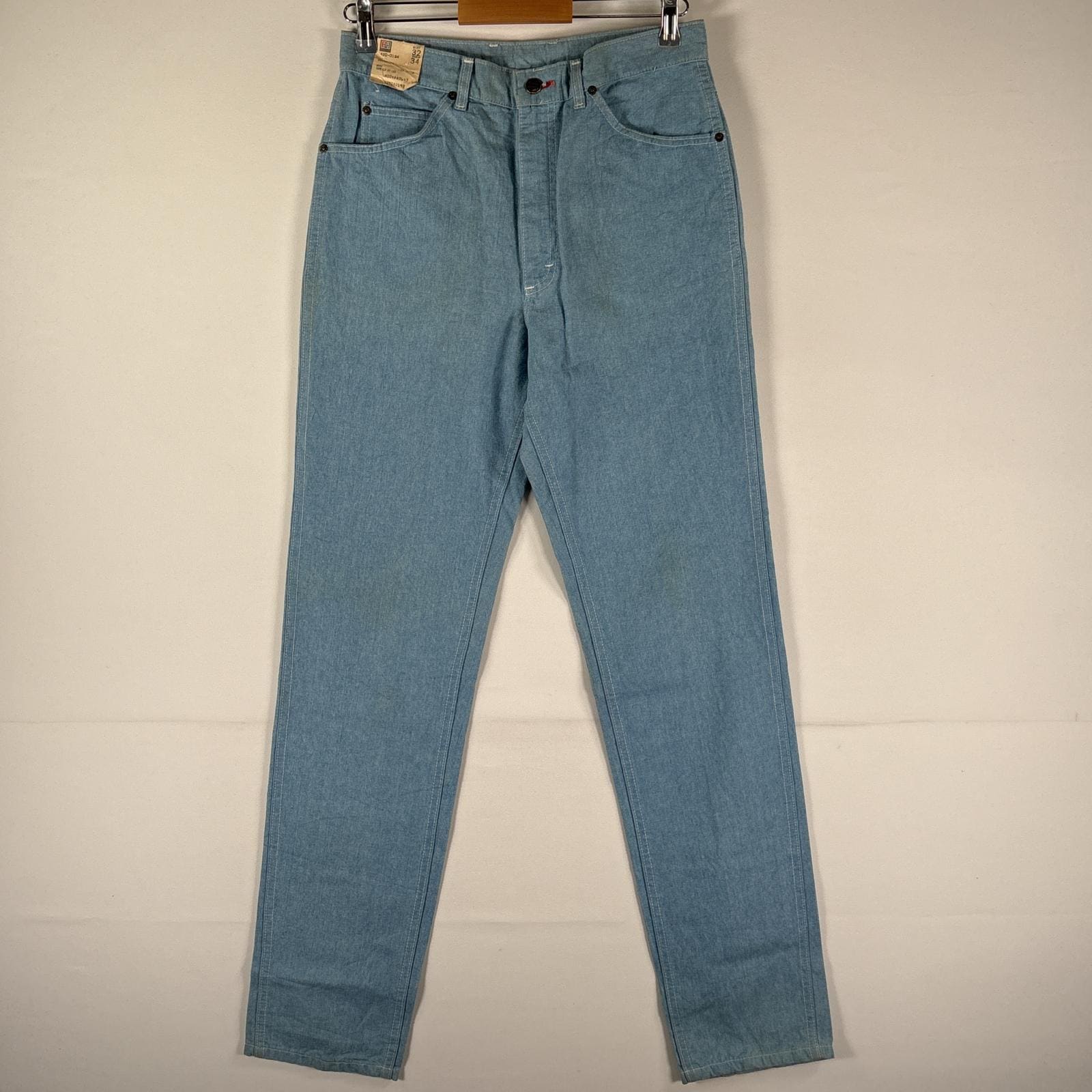 古着 80s/80年代 ヴィンテージ ペプシ PEPSI USA製 デニムパンツ デッドストック タグ付 ストレート 42タロンジップ ブルーデニム ジーパン ジーンズ w32 水色 メンズ
