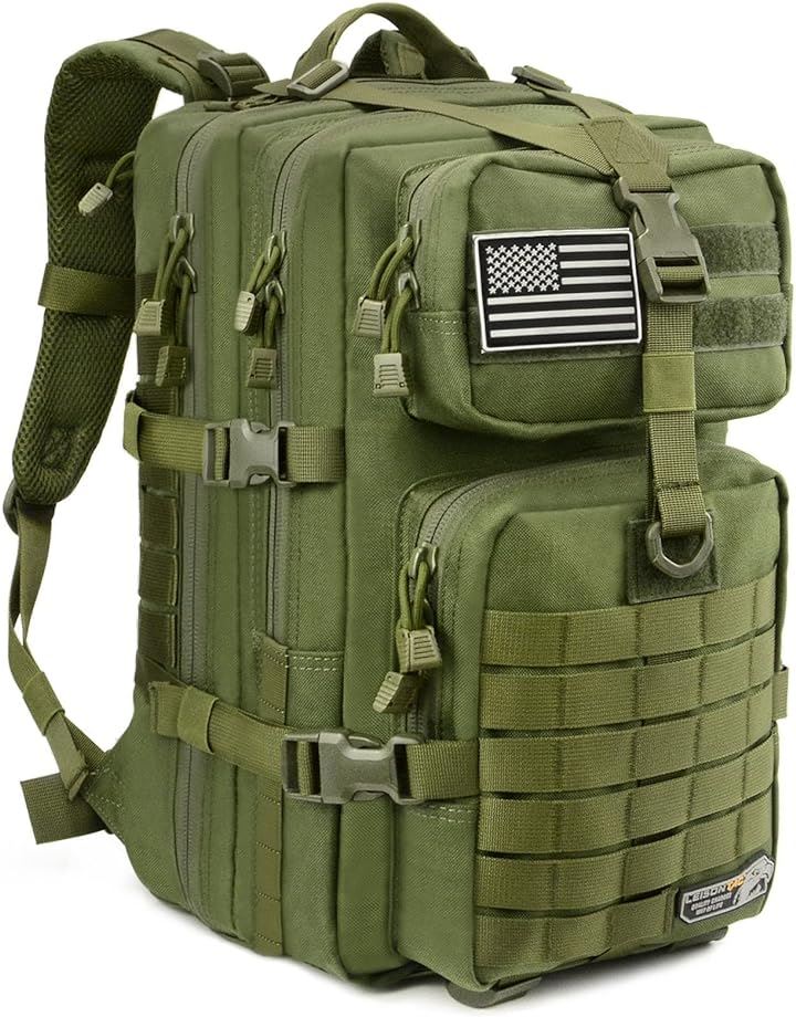 レイソンタックISO基準品MOLLE ミリタリ― リュック タクティカルバック 42L 大容量( アップグレード 231JP オリーブグリーン, 42L)