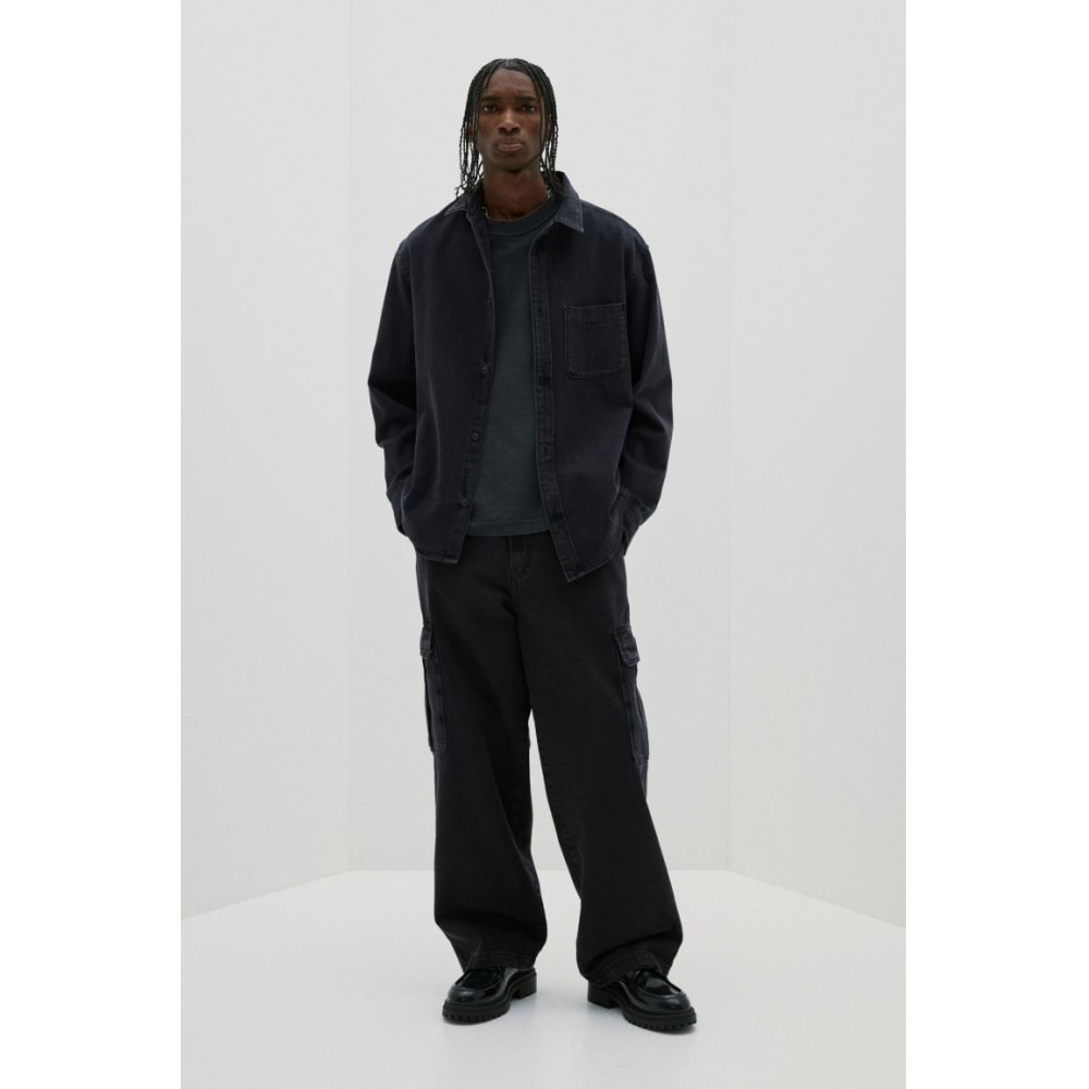H&M ルーズカーゴジーンズブラック