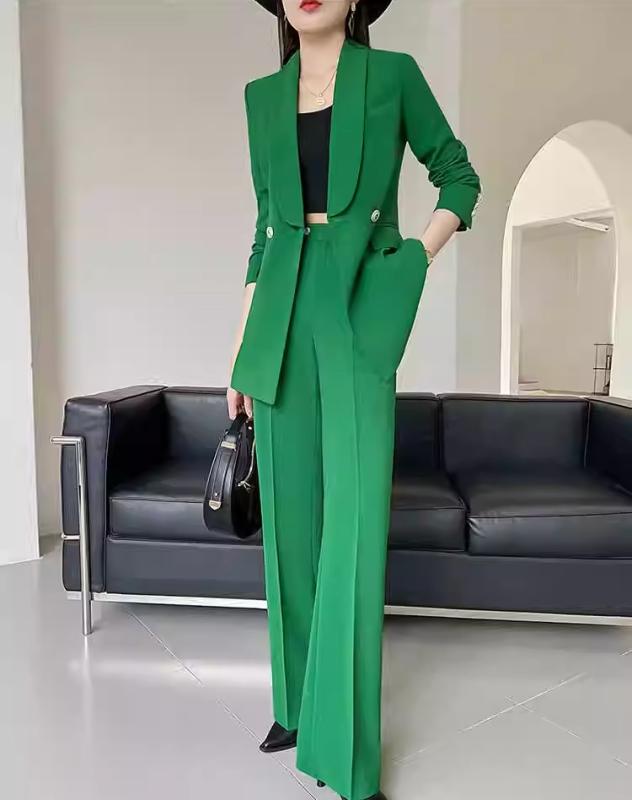 ジャケット パンツ レディース スーツ セットアップ スリムフィット ポケット ボタン 秋 長袖 ロングズボン カラー エレガント 高級感 フォーマル