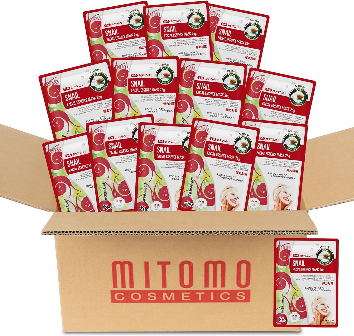 日本製 カタツムリ 美容シートマスク/100枚x1セット＝100枚/美容液/スキンケア 潤いマスクパック[MTSS00516-E-6x010]